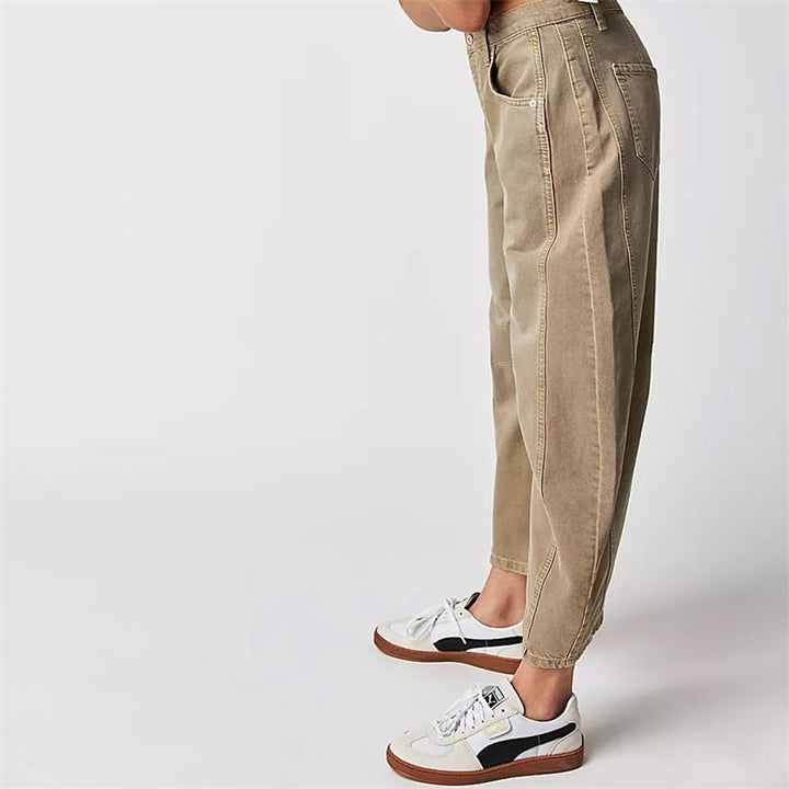Women's High-Waist Barrel-Leg Relaxed-Fit Denim Jeans
