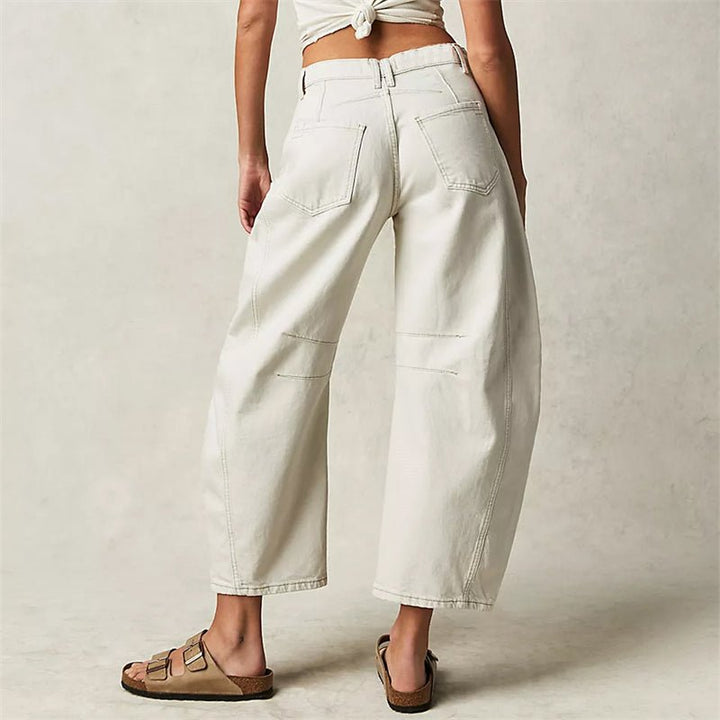 Women's High-Waist Barrel-Leg Relaxed-Fit Denim Jeans