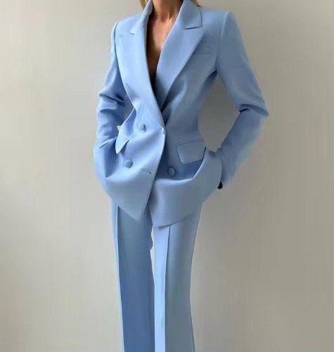 Women's High-Waist Single-Button Three-Piece Blazer Set