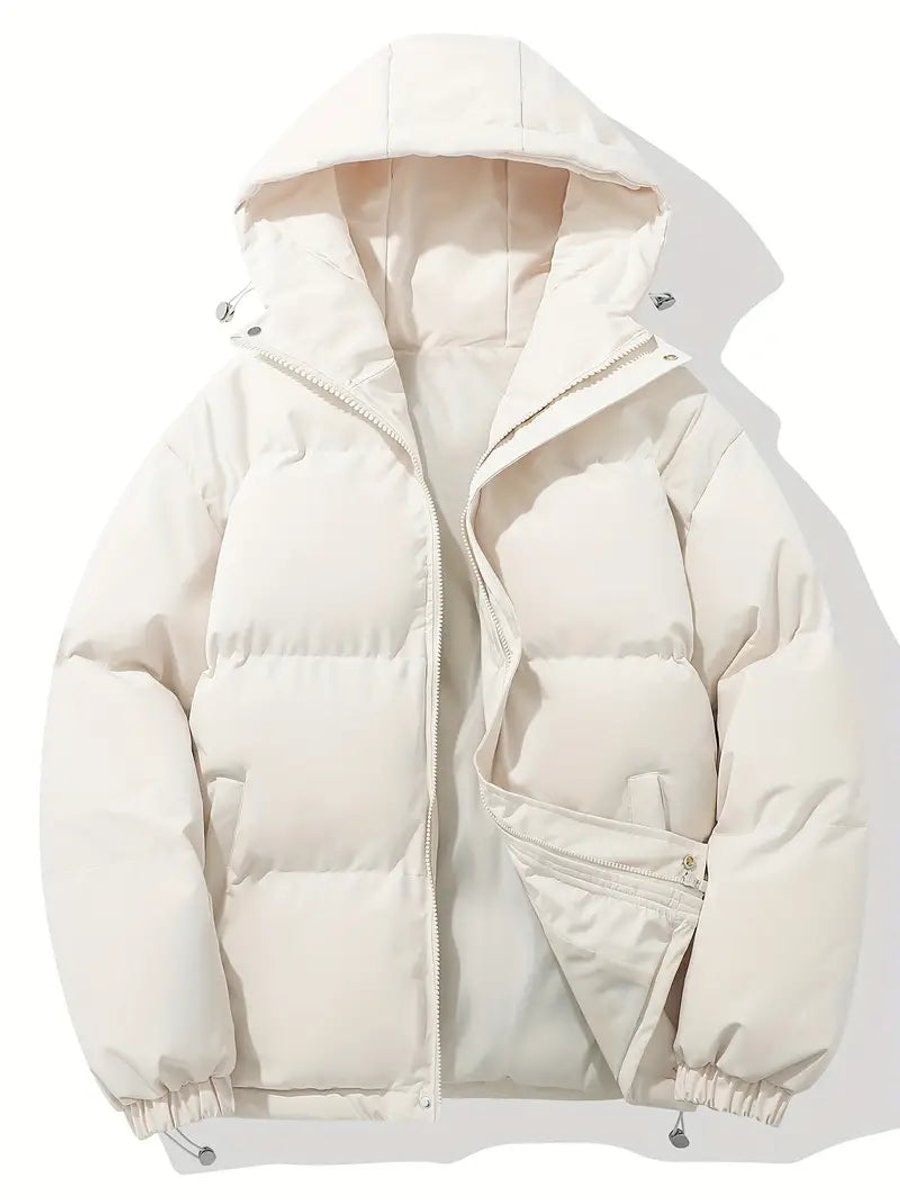 Women's Hooded Puffer Winter Jacket Zip-Up Oversized Coat