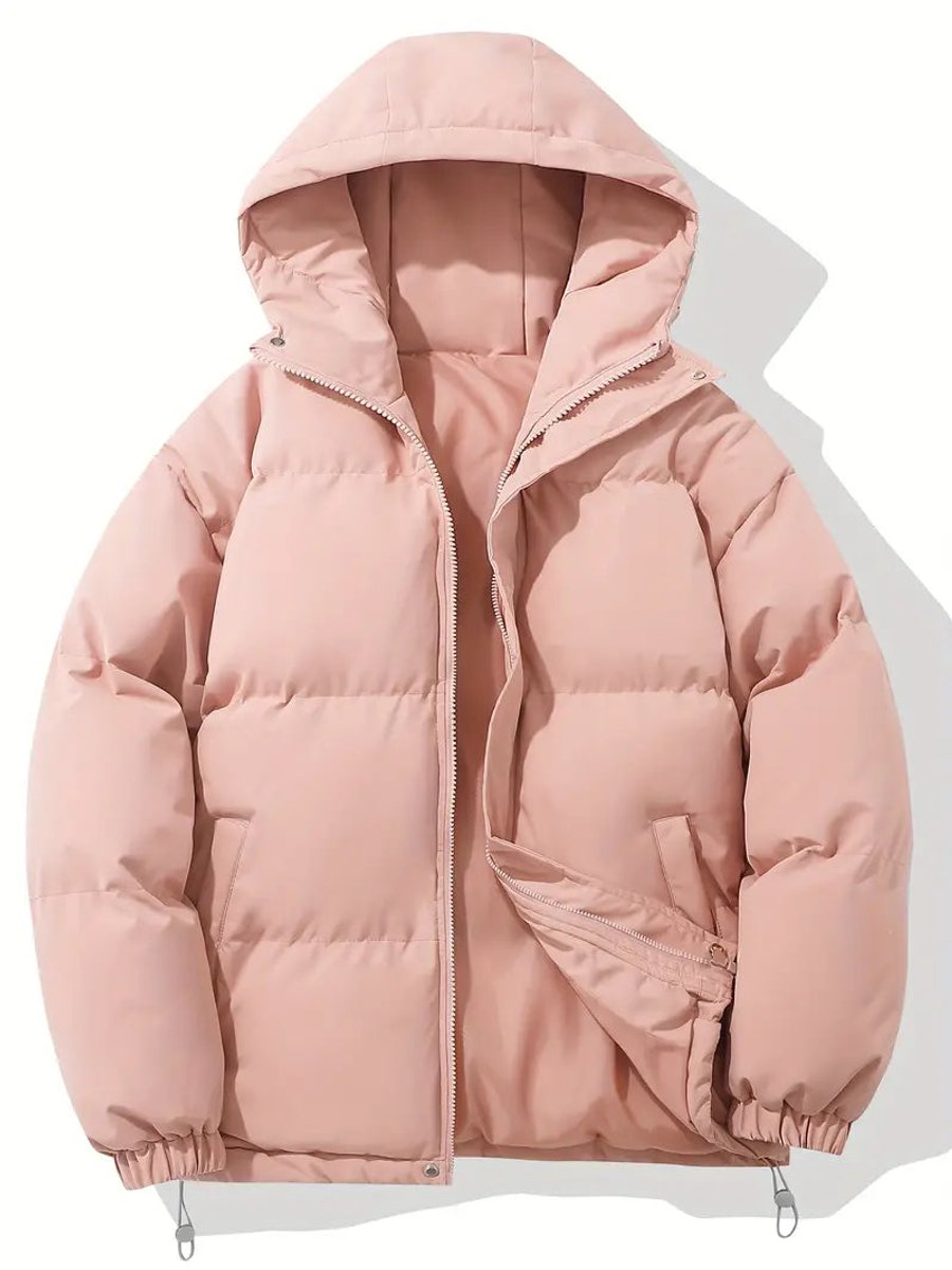 Women's Hooded Puffer Winter Jacket Zip-Up Oversized Coat