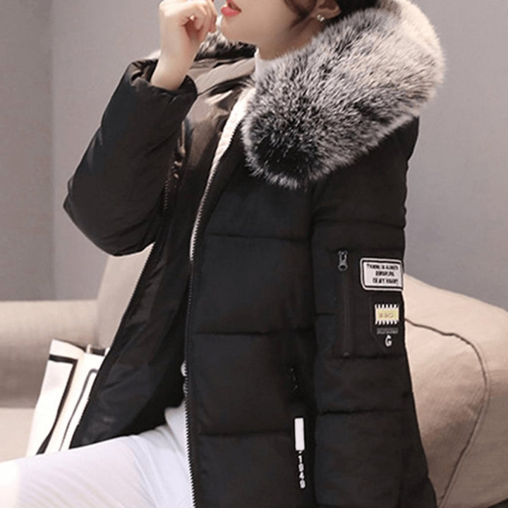 Women's Jacket Hooded Windproof Mid-Length Quilted Puffer Coat