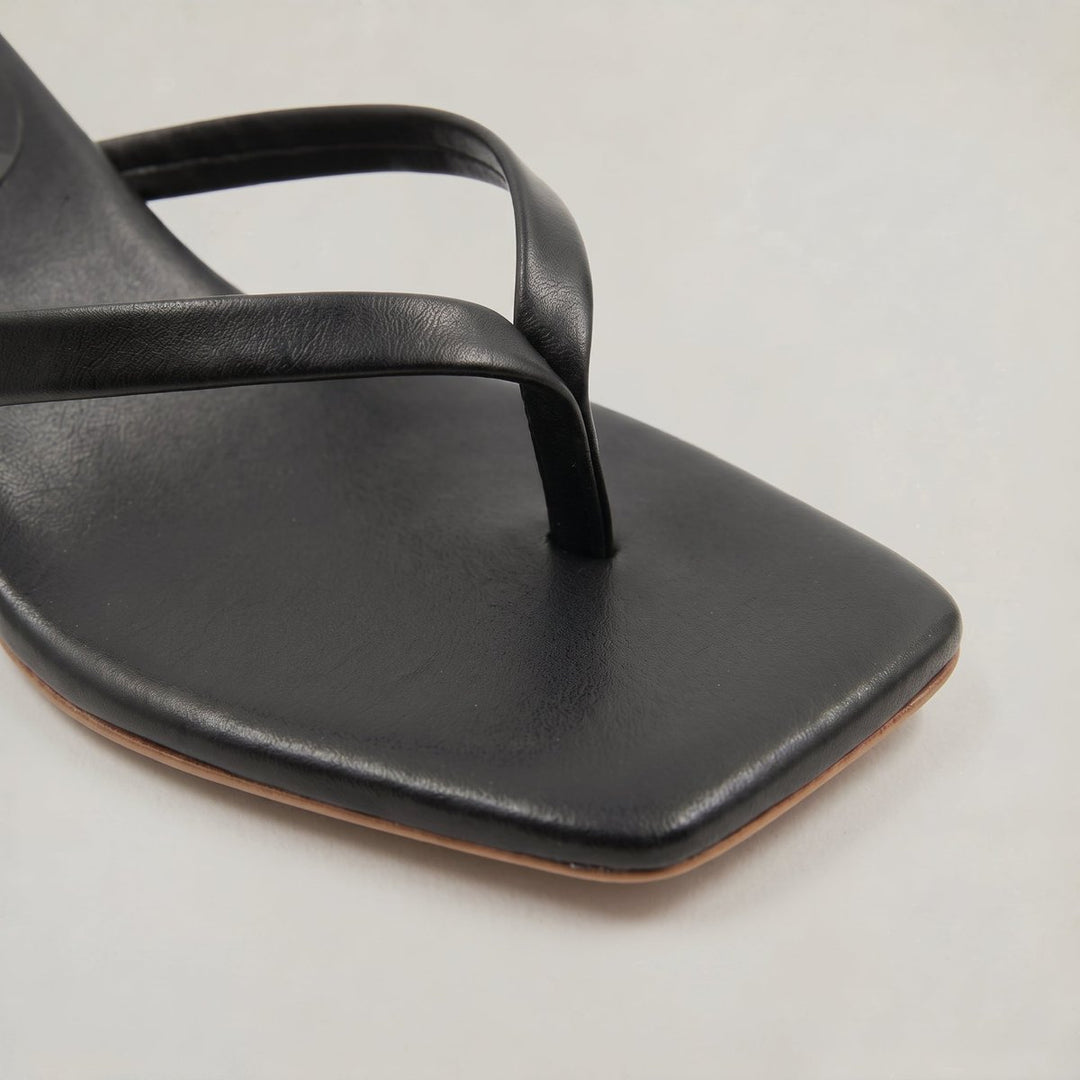 Women's Kitten Heel Thong Slip-On Sandals