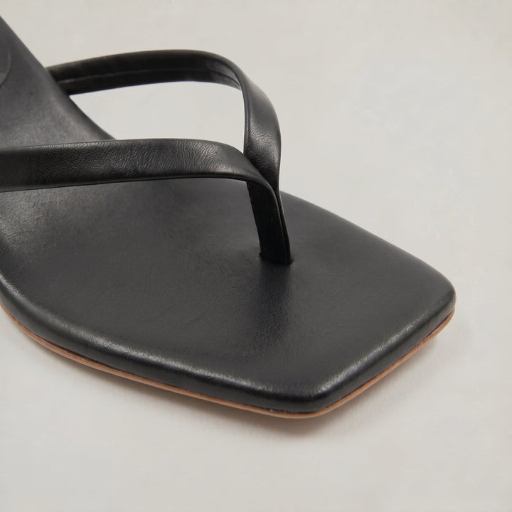 Women's Kitten Heel Thong Slip-On Sandals