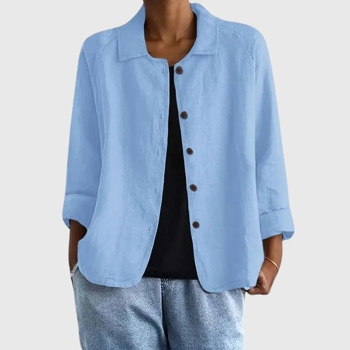Women's Lightweight Cotton Button-Up Jacket