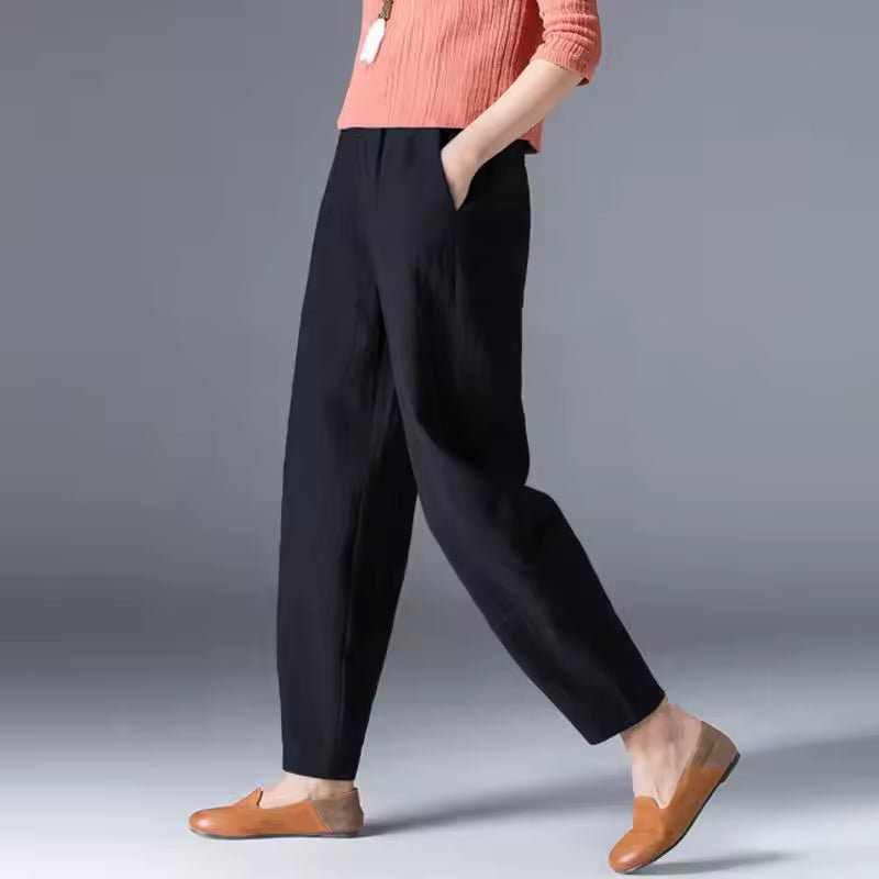 Women's Lightweight Elastic-Waist Tapered Ankle Trousers