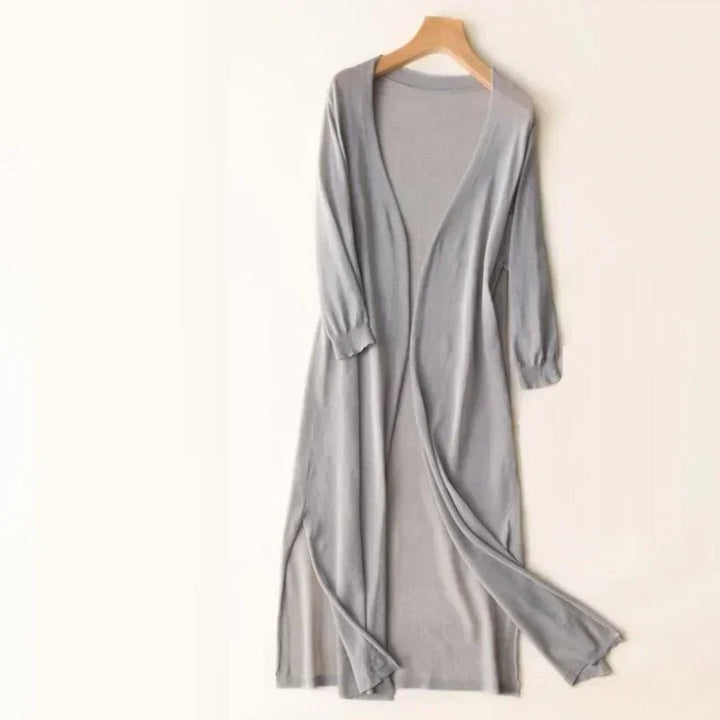 Women's Lightweight Long Open-Front V-Neck Cardigan