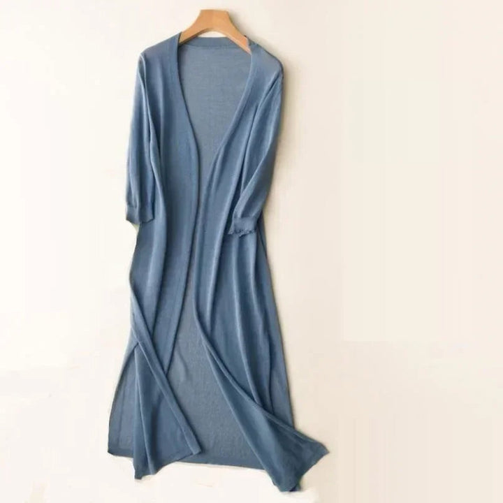 Women's Lightweight Long Open-Front V-Neck Cardigan