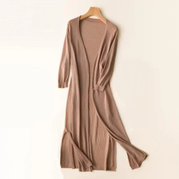 Women's Lightweight Long Open-Front V-Neck Cardigan