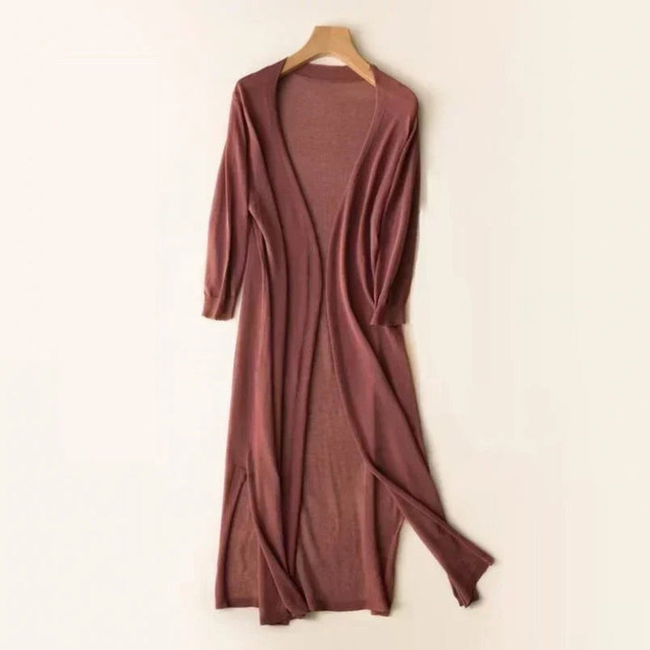 Women's Lightweight Long Open-Front V-Neck Cardigan