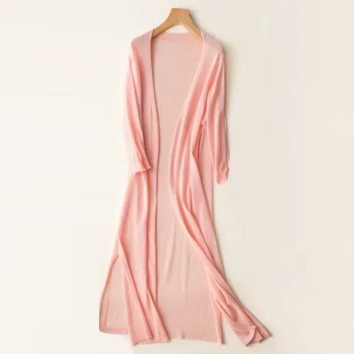 Women's Lightweight Long Open-Front V-Neck Cardigan
