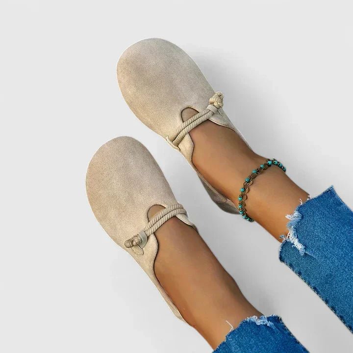 Women's Loafers Slip-On Round Toe Rope Detail Flat Shoes