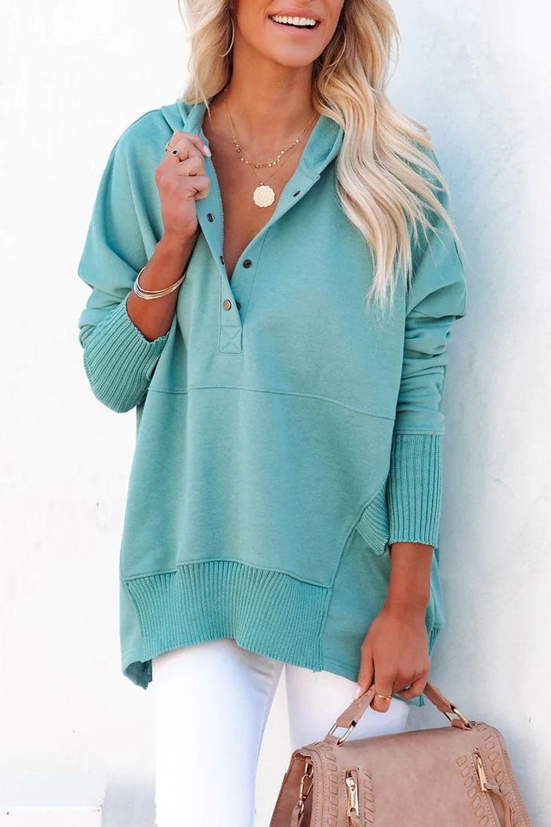 Women's Longline Hooded Drawstring Tunic Sweatshirt