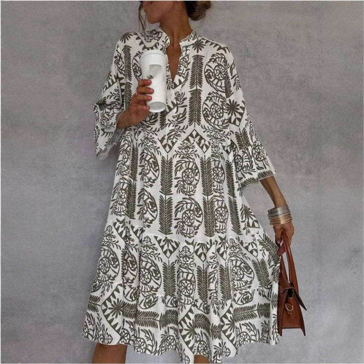 Women's Loose-Fit Floral Print Tunic Mini Dress