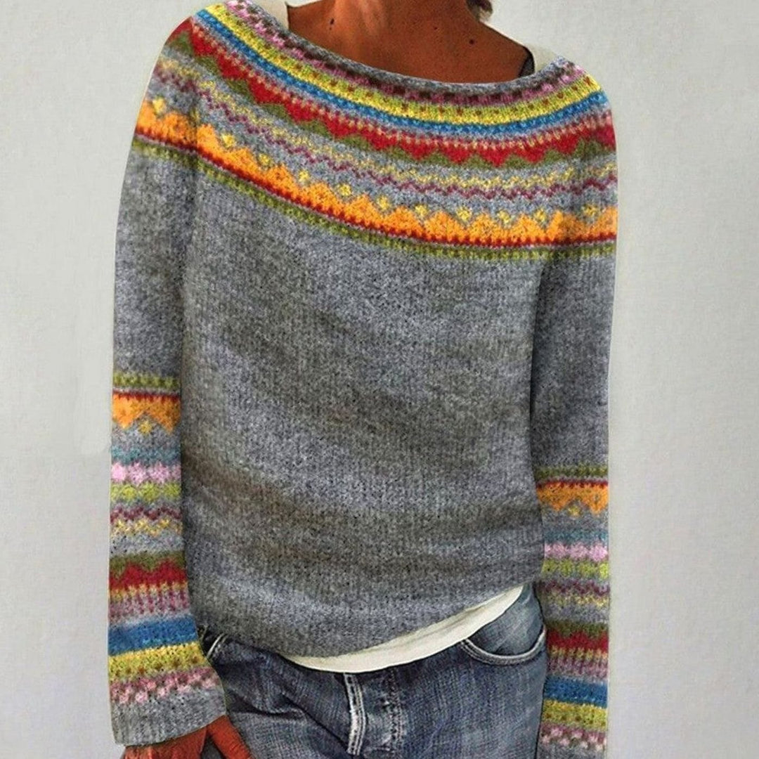 Women's Merino Wool Sweater Fair Isle Knit Jumper