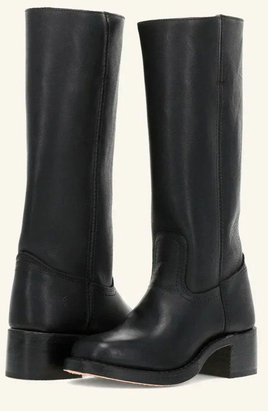 Women's Mid-Calf Stacked-Heel Classic Western Boots - Black