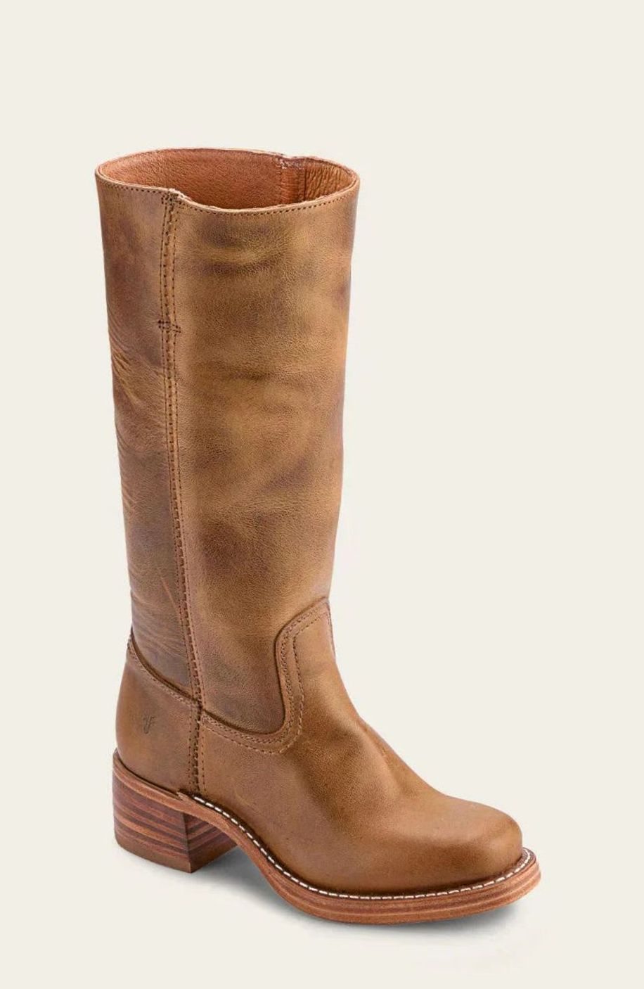 Women's Mid-Calf Stacked-Heel Classic Western Boots