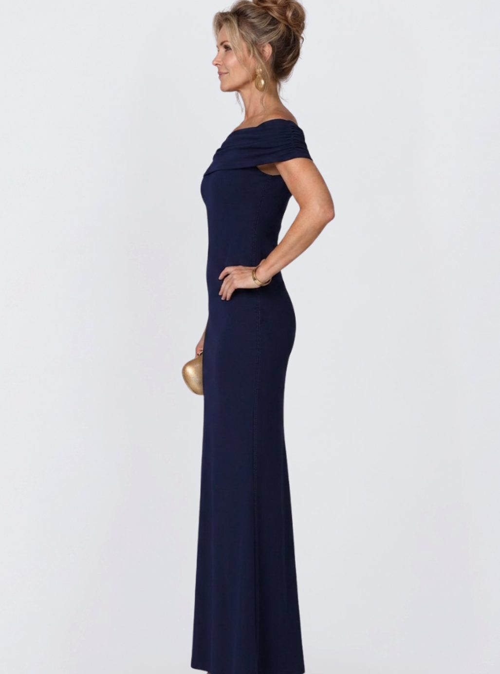 Women's Off-Shoulder Bodycon Cocktail Dress Twist Back Maxi Gown