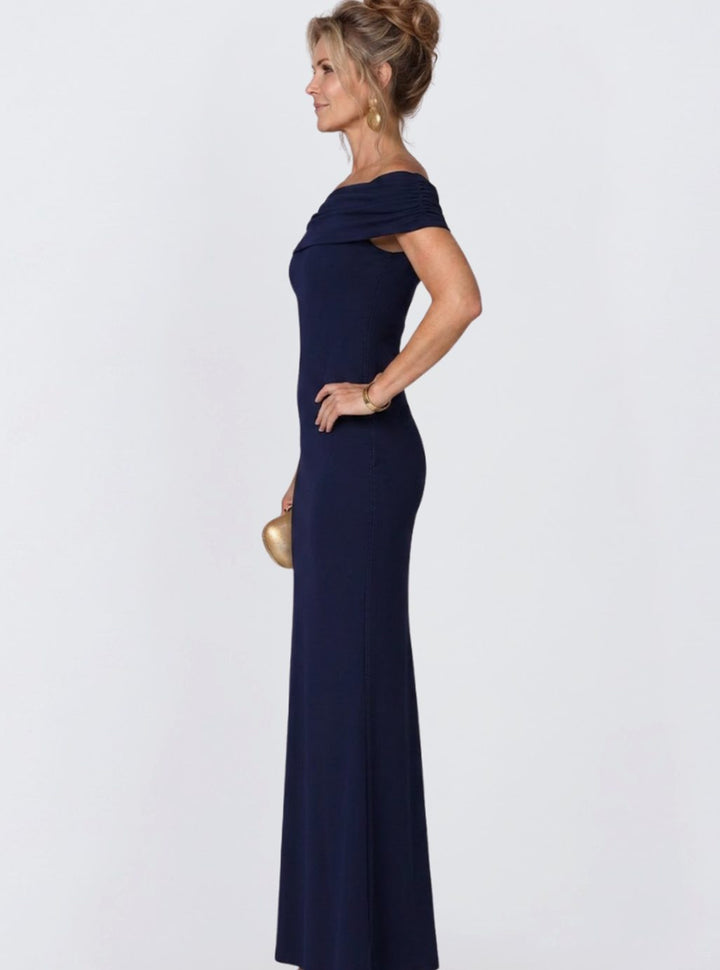 Women's Off-Shoulder Bodycon Cocktail Dress Twist Back Maxi Gown