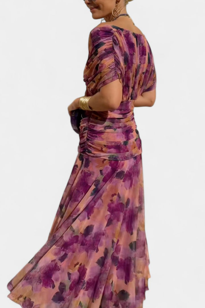 Women's Off-Shoulder Flowing Maxi Cocktail Party Dress