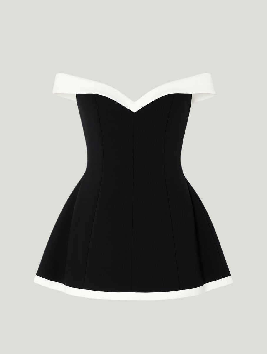 Women's Off-Shoulder Sweetheart Fit-and-Flare Mini Party Dress