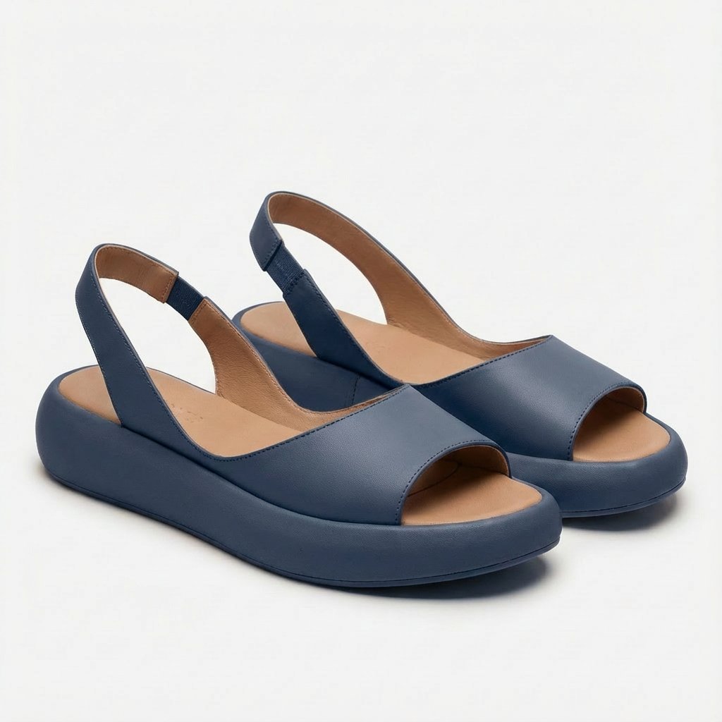 Women's Open-Toe Slingback Flatform Sandals - Azul