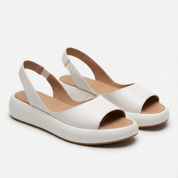 Women's Open-Toe Slingback Flatform Sandals - Blanco