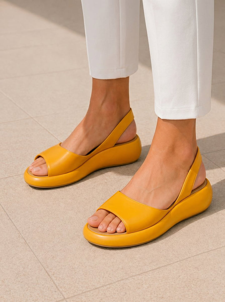 Women's Open Toe Slingback Low Wedge Sandals