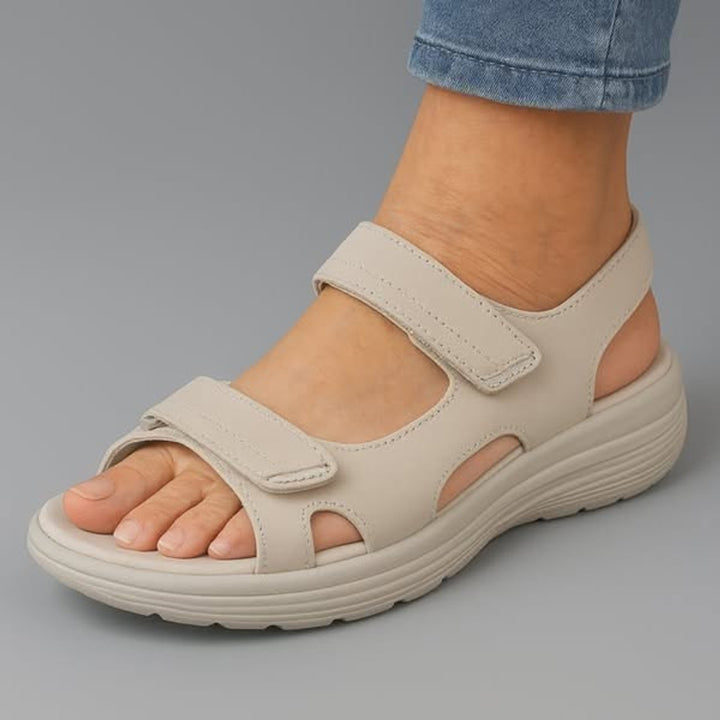 Women's Orthopedic Adjustable-Strap Open-Toe Cushioned Sandals - Grey