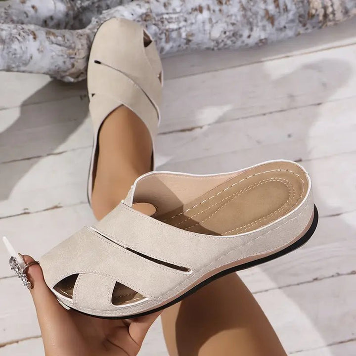 Women's Orthopedic Breathable Slip-On Sandals - Beige