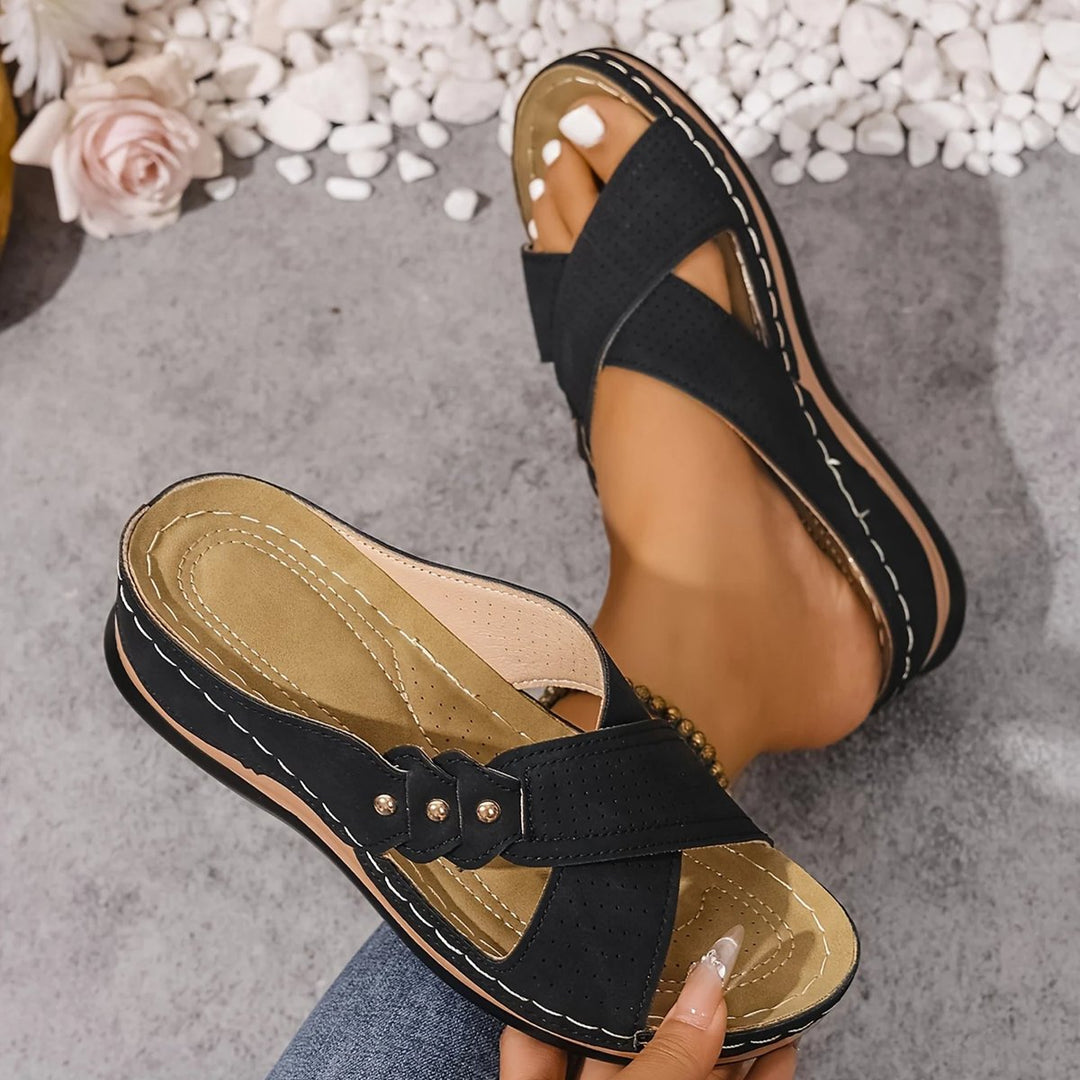 Women's Orthopedic Cross-Strap Wedge Sandals
