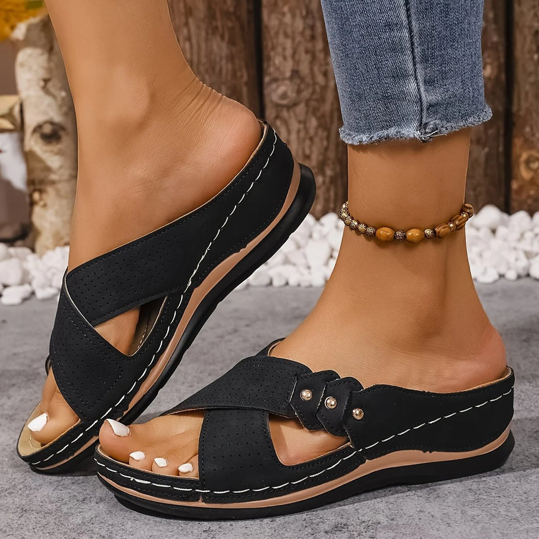 Women's Orthopedic Cross-Strap Wedge Sandals