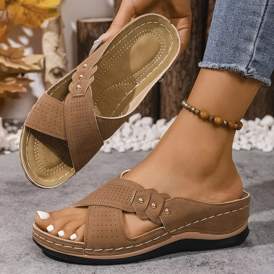 Women's Orthopedic Cross-Strap Wedge Sandals