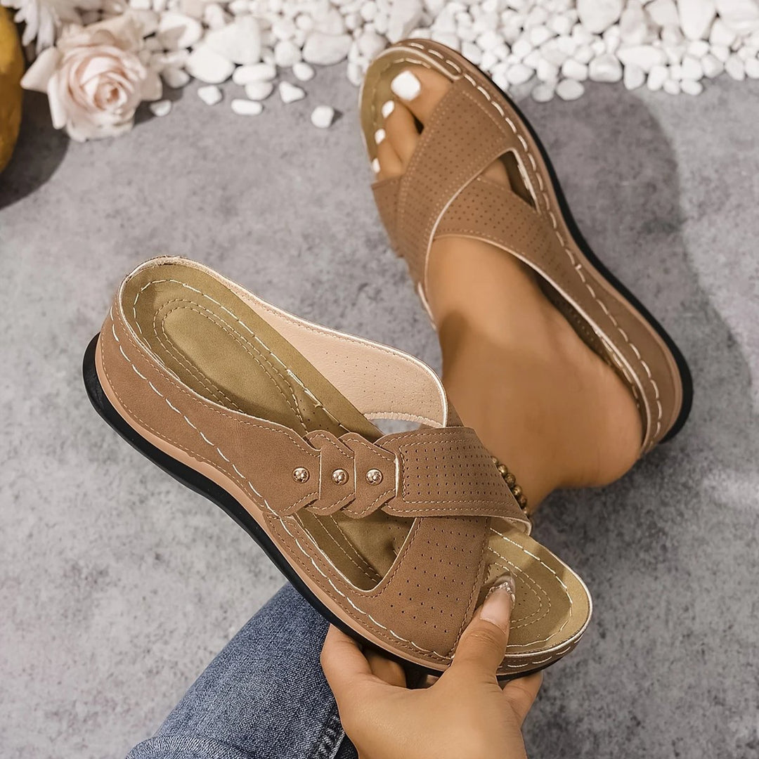 Women's Orthopedic Cross-Strap Wedge Sandals
