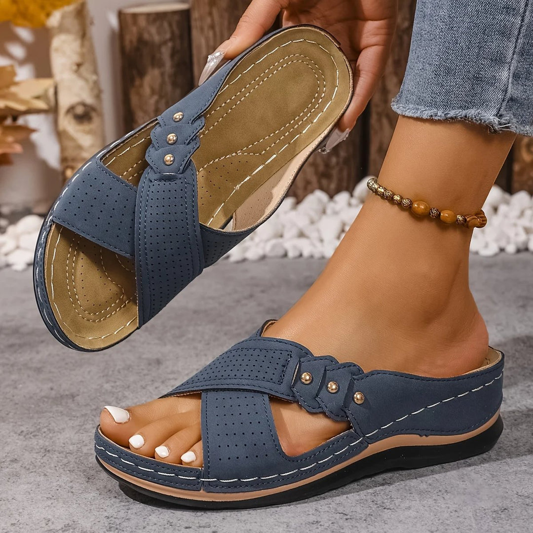 Women's Orthopedic Cross-Strap Wedge Sandals