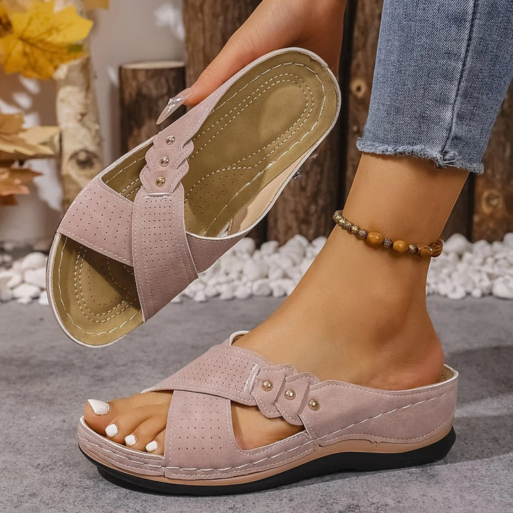 Women's Orthopedic Cross-Strap Wedge Sandals