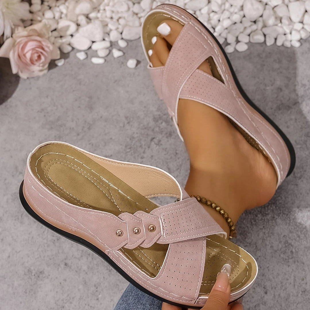 Women's Orthopedic Cross-Strap Wedge Sandals