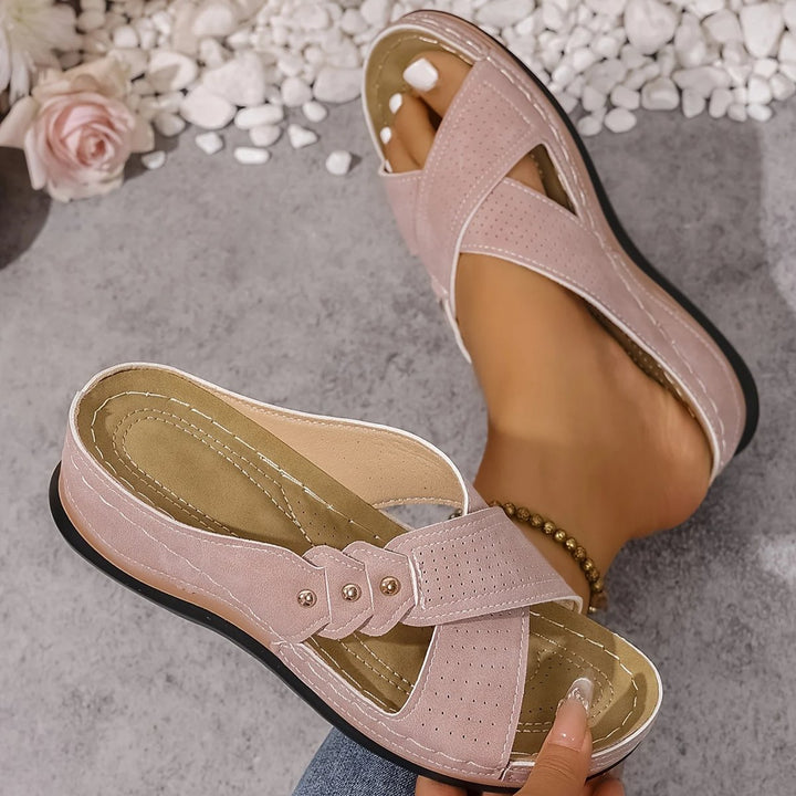 Women's Orthopedic Cross-Strap Wedge Sandals