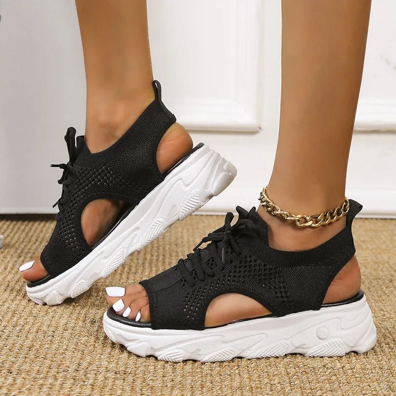 Women's Orthopedic Knit Lace-Up Athletic Sandals