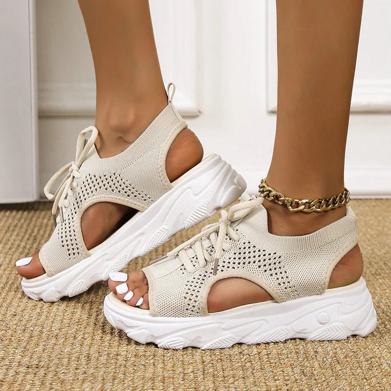 Women's Orthopedic Knit Lace-Up Athletic Sandals