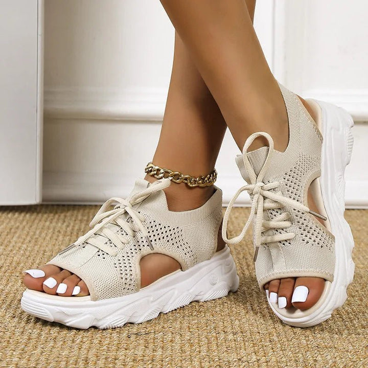 Women's Orthopedic Knit Lace-Up Athletic Sandals