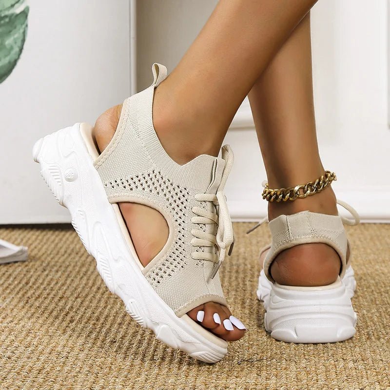 Women's Orthopedic Knit Lace-Up Athletic Sandals