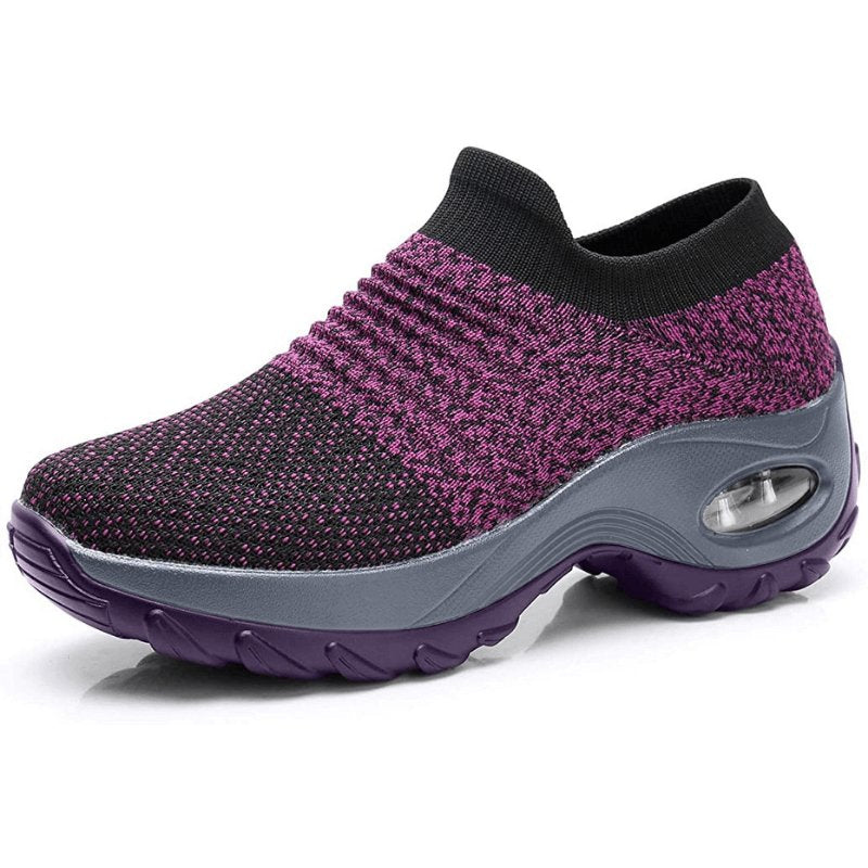 Women's Orthopedic Knit Slip-On Trainers - Purple