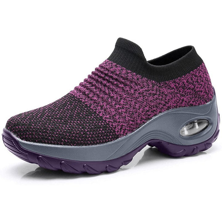 Women's Orthopedic Knit Slip-On Trainers - Purple