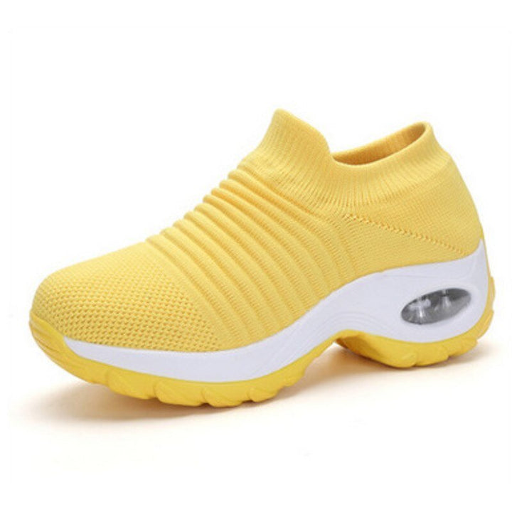 Women's Orthopedic Knit Slip-On Trainers - Yellow