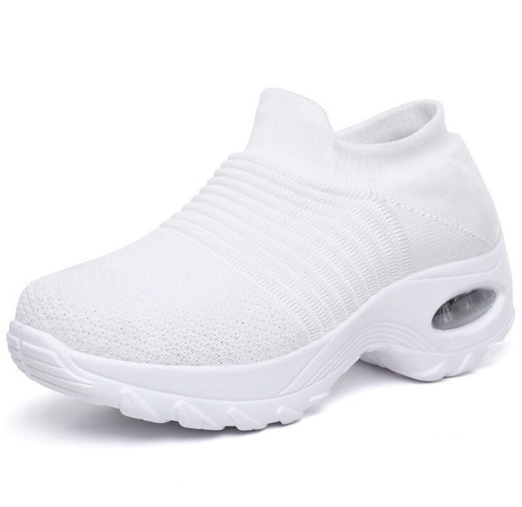 Women's Orthopedic Knit Slip-On Trainers - All White