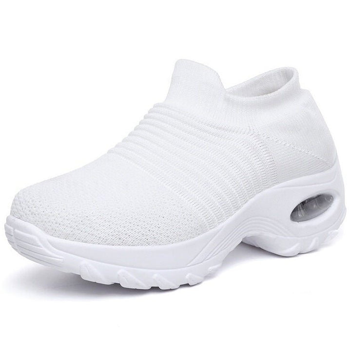 Women's Orthopedic Knit Slip-On Trainers - All White
