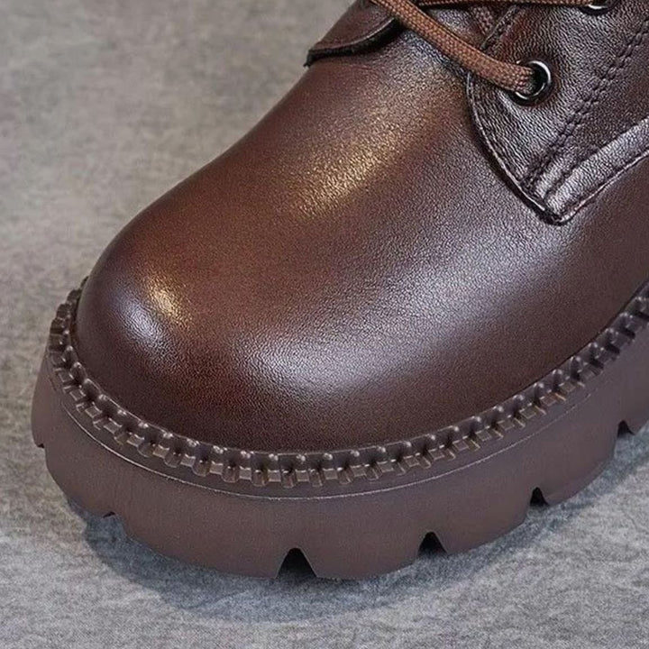 Women's Orthopedic Lace-Up Black Ankle Boots Lug Sole