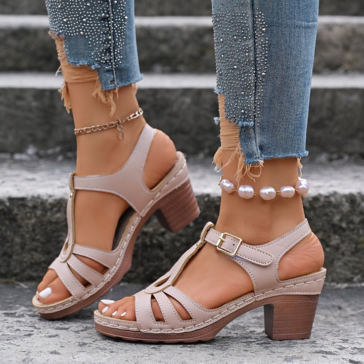 Women's Orthopedic Sandals Block Heel Vintage Buckle