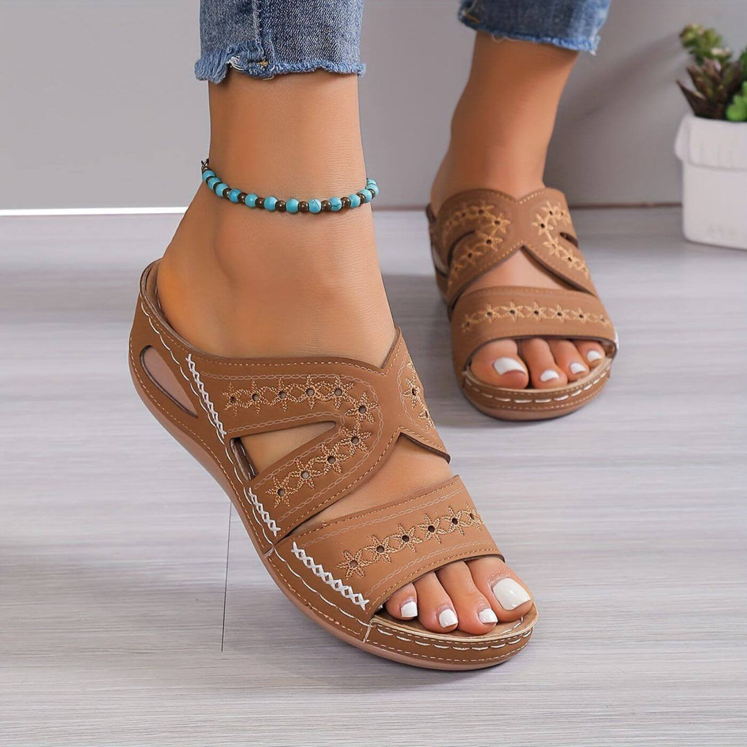 Women's Orthopedic Sandals Slip-Resistant Gel-Infused - Brown